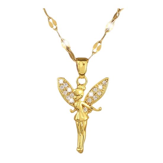 Women Necklace Flower Fairy Pendant Rhinestone Decor Adjustable Chain Girly Style Alloy Necklace for Daily Wear And Gifting