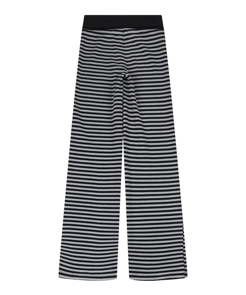 ORDINARY HOLIDAY Stripe Jersey Wide Pants [Black]