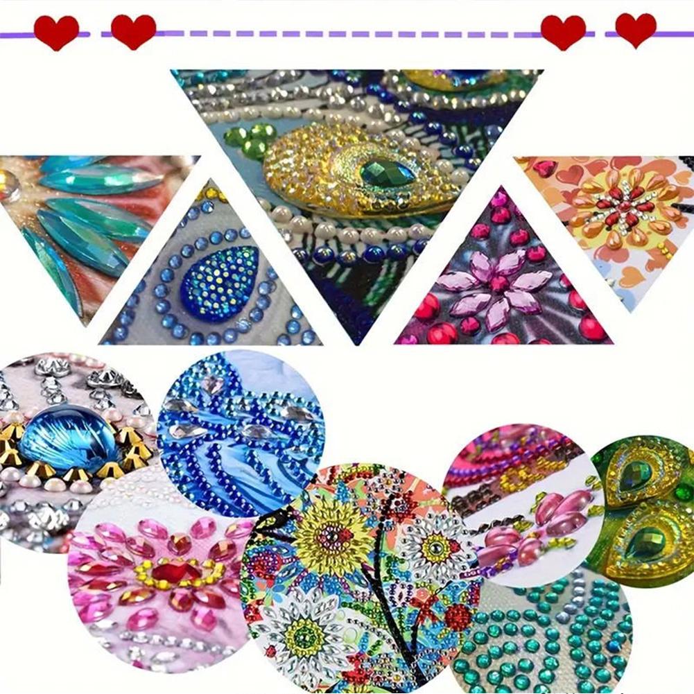 Acrylic 2D Flat DIY Diamond Painting Set Rhinestone Diamond Art Window Pendants Diamond Art Pendant DIY Home Decor Hanging Charm
