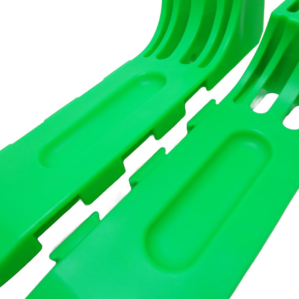 Set of 4 Lime Green Articulating Tire Skaters, Connectable, for Loading Vehicles, Self-Loaders, Tow Trucks, and Roadside Service