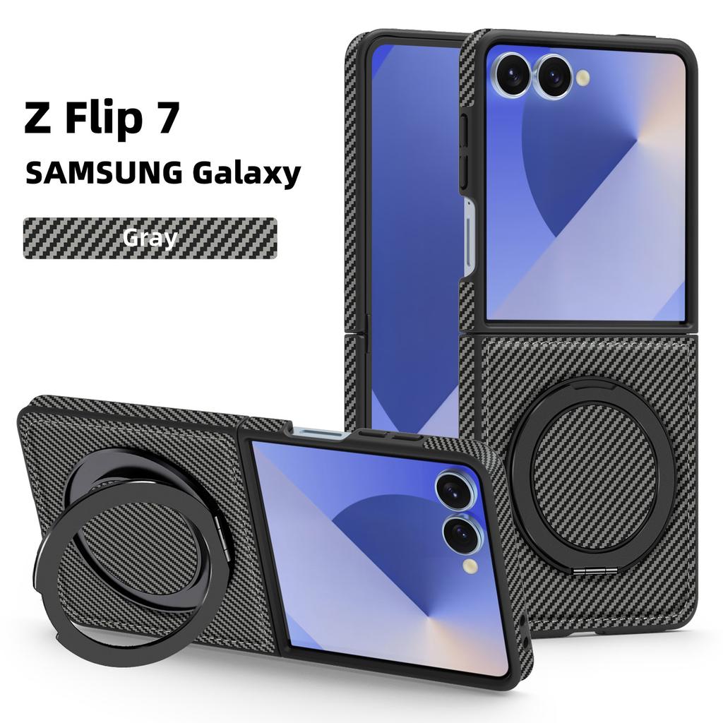 Minimalist Kevlar Carbon Fiber Magnetic Holder Case for Samsung Galaxy Z Fold 7 6 5 4 3 For Mag-safe 360 Rotating Bracket Cover