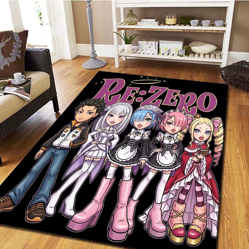 Ковер для спальни и гостиной Re Zero, Декор для дома, Крутой коврик с персонажами из фильма, Игровой напольный коврик -HE160