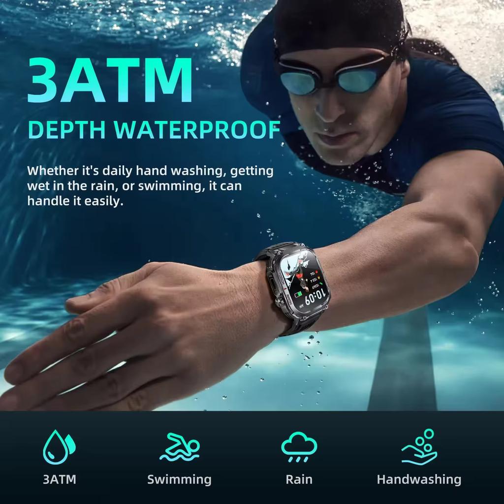 2.02Inch Smartwatch S320b With Led Lighting 30m Waterproof 400mah Compass Tft Sports Outdoor Fitness Tracker Smartwatch for Men