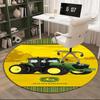 Круглый ковер с логотипом John Deere для гостиной, спальни, игровой комнаты, коврик под стул, ковер для зоны, круглый ковер, веер, рождественский подарок