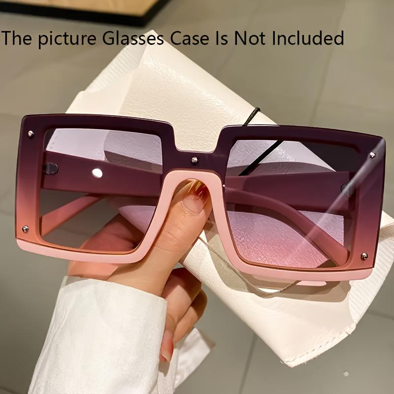 1 Set Oversized Square Trendy Glasses for Men Women Luxury Brand Design Casual Fashion Sunglasses
