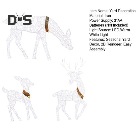Светодиодный олень, рождественское украшение, железная рама, освещение, олень, украшение для дома и улицы, статуи оленей для декора сада, газона, двора