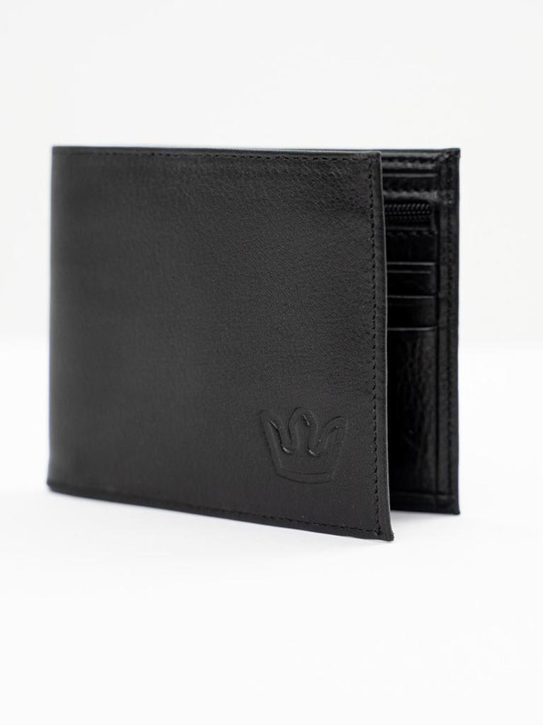 Jigga Wear Simple Crown Leather Black Wallet