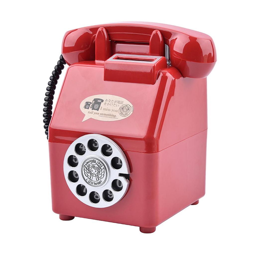 Retro Telephone Piggy Bank Photography Props Change Container Vintage Telephone