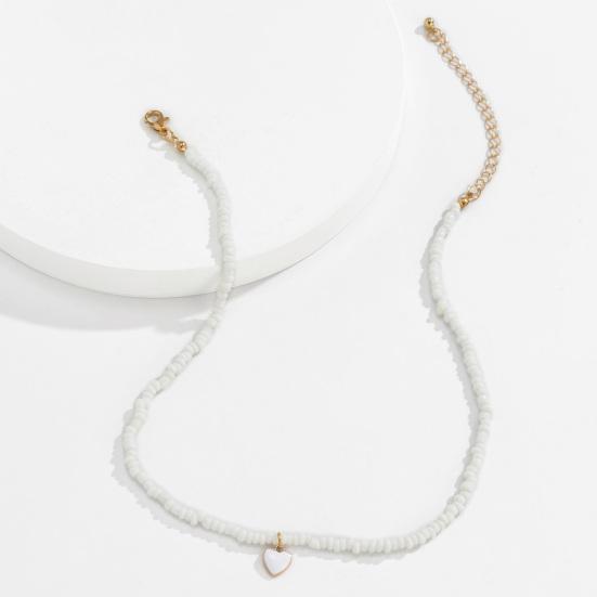 Регулируемое ожерелье ручной работы в стиле ретро, ​​разноцветные бусины в форме сердца, женское ожерелье, ювелирные аксессуары