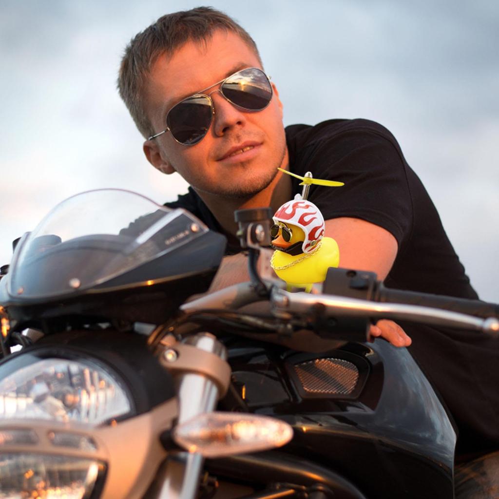 Duck Bike Captain, Rubber Ducks for Car, Air Vent Decoration, Propellers Cartoon Rubber Duck