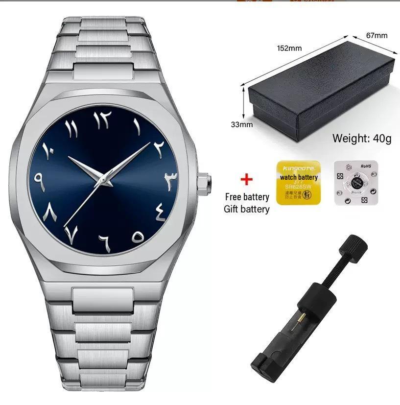 Мужские кварцевые часы высокого класса с арабскими цифрами – Элегантный деловой дизайн