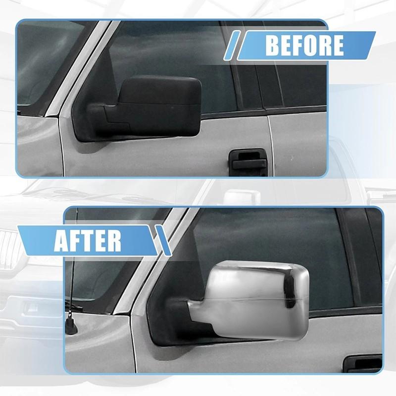 Для Ford F-150 F150 2004-2008 ABS Хромированная Накладка на Зеркало Заднего Вида и Боковые Зеркала Крышка Зеркала Внешняя Отделка Корпуса Двери Клейкая Наклейка