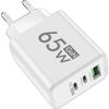 65 Вт GaN USB зарядное устройство быстрая зарядка Quick Charger3.0 дорожное зарядное устройство для iPhone 15 Samsung Xiaomi мобильный телефон адаптер EU US вилка