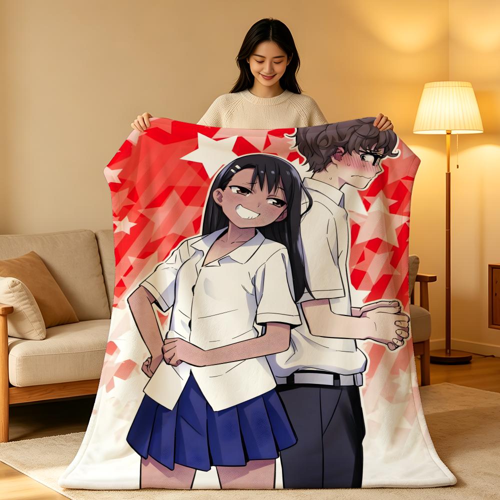 Аниме N-Nagatoro S-San Бросок Высокоплотное Короткое Плюшевое Одеяло Мягкое Приятное для Кожи для Дивана Дремоты Кондиционируемой Комнаты