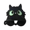 Подушка для шеи U-образной формы с капюшоном серии Black Cat для офиса и путешествий