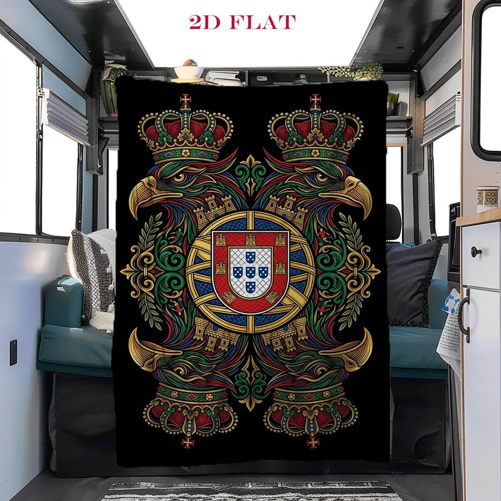 Royal Heraldry Ornate Design blanket Suitable for all seasons Camping trip Machine washable Nap Blanket Christmas gifts