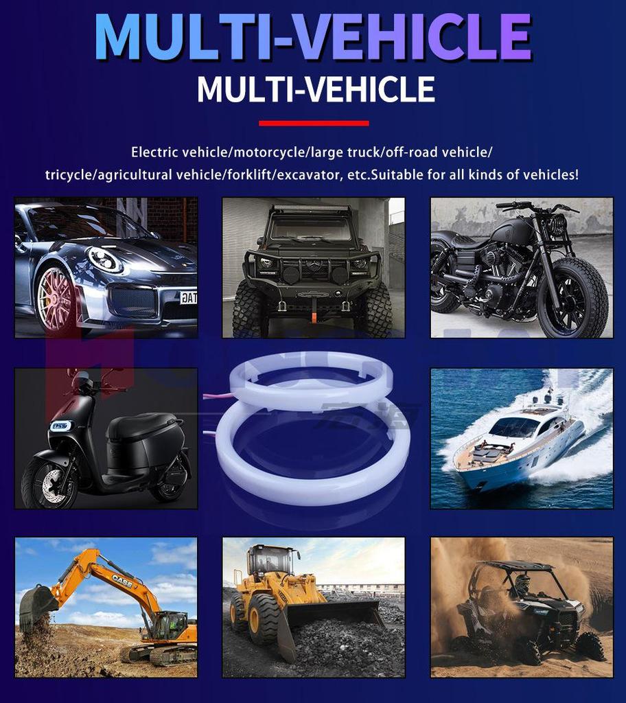 Светодиодные фары WANGHOI Angel Eye: Дневные ходовые огни с изменяемым цветом, управляемые по Bluetooth