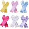 Princess Elsa Kids' Satin Gloves – Snow White Frozen Sophia Bow Performance Long Gloves