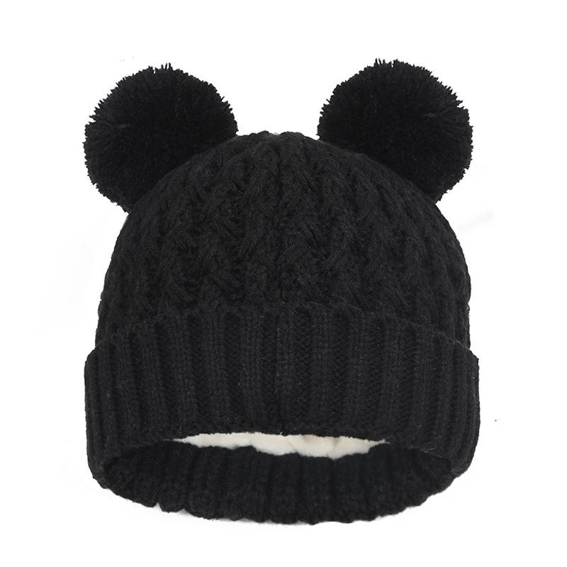 Вязаная детская зимняя шапка, комплект из 3 предметов, теплый шарф, перчатки, детские зимние шарфы, шапка-бини для мальчиков и девочек, симпатичная шапка, перчатки, костюм для детей