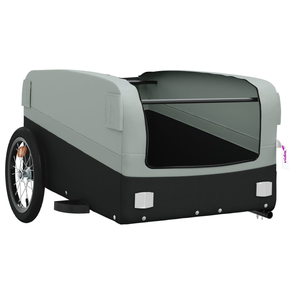 vidaXL Bicycle Trailer Black and Gray 45 kg Iron