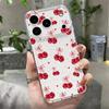 Чехол для iPhone 17 Pro Max Чехол iPhone 16 Pro Max 15 14 13 11 17E 16E Печать с вишневыми бантиками Ударопрочный Прозрачный Мягкий ТПУ Силиконовый Чехол