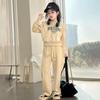 Spring Autumn Girls' Set  Girls' Two-Piece Leisure Set Long-Sleeved Sweater and Pants for Children