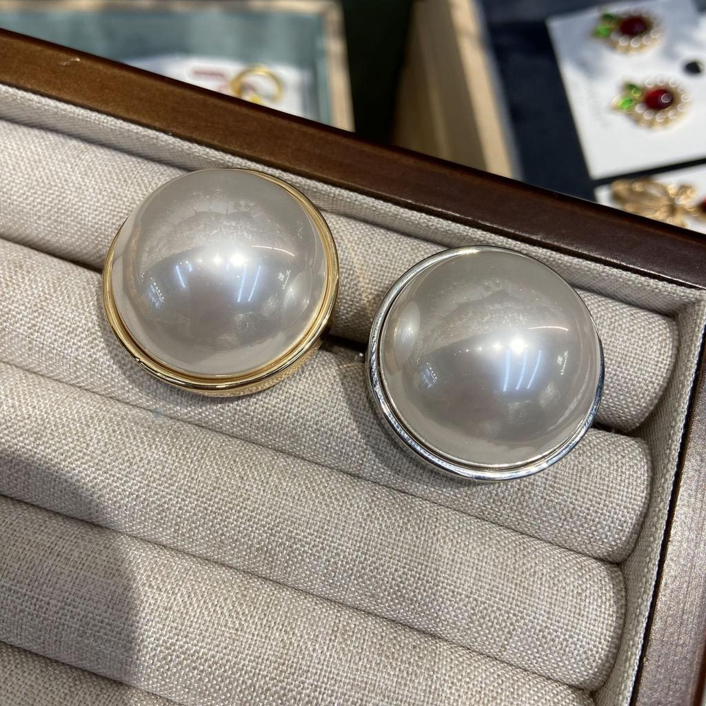 Полукруглое жемчужное кольцо, простое декоративное кольцо с крупными бусинами в гонконгском стиле, нишевый дизайн ювелирных изделий из жемчуга