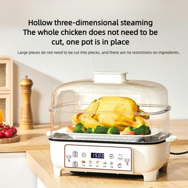 Multi functional Electric Steamer Four Layer Large Capacity Steam Pot Household Breakfast Automatic Power Off Steaming Box