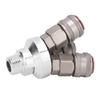 3 Way Connector Chrome Plated Pneumatic Component Carbon Steel G1 2in Thread Quick Coupler