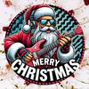 ПК Rockin Christmas Железное Настенное Искусство xinch Круглый Алюминиевый Знак Санта-Клаус Дизайн с Гитарой Прочный Ветрозащитный