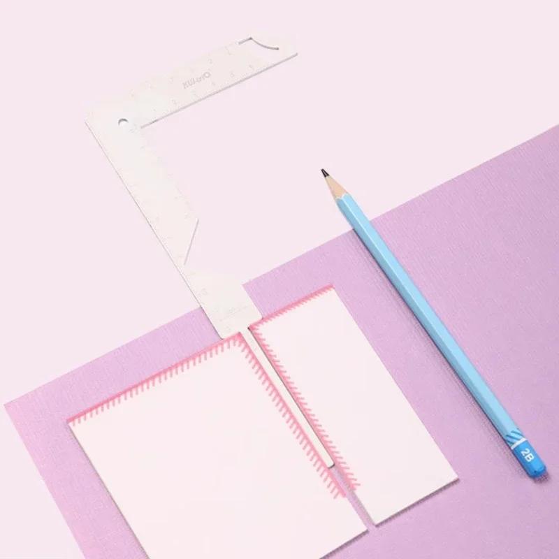 Направляющая для обложки книги 5-в-1 Металлический инструмент для переплета обложки из нержавеющей стали для разметки, Альбом, Блокнот, Скрапбукинг, Измерительная линейка