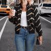 2025 Spring Gold Foil Print Women's Bomber Jacket