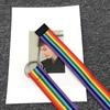 D-shaped Buckle Men Belt Nylon Canvas Waist Belt Trendy Rainbow Canvas Belt  For Jeans