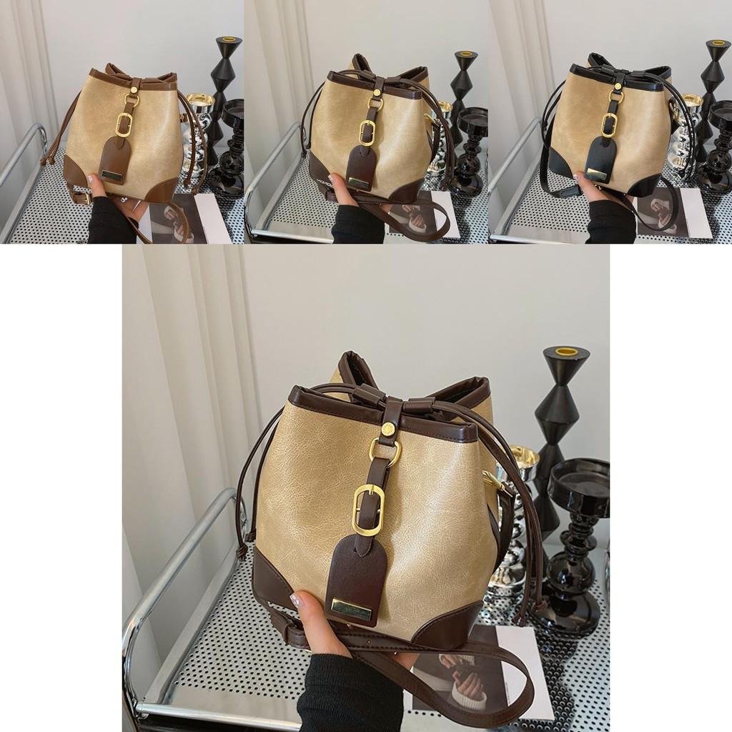 Stylish Korean Fashion Casual Women's Bucket Bag Trendy Fall Collection In Black And Brown