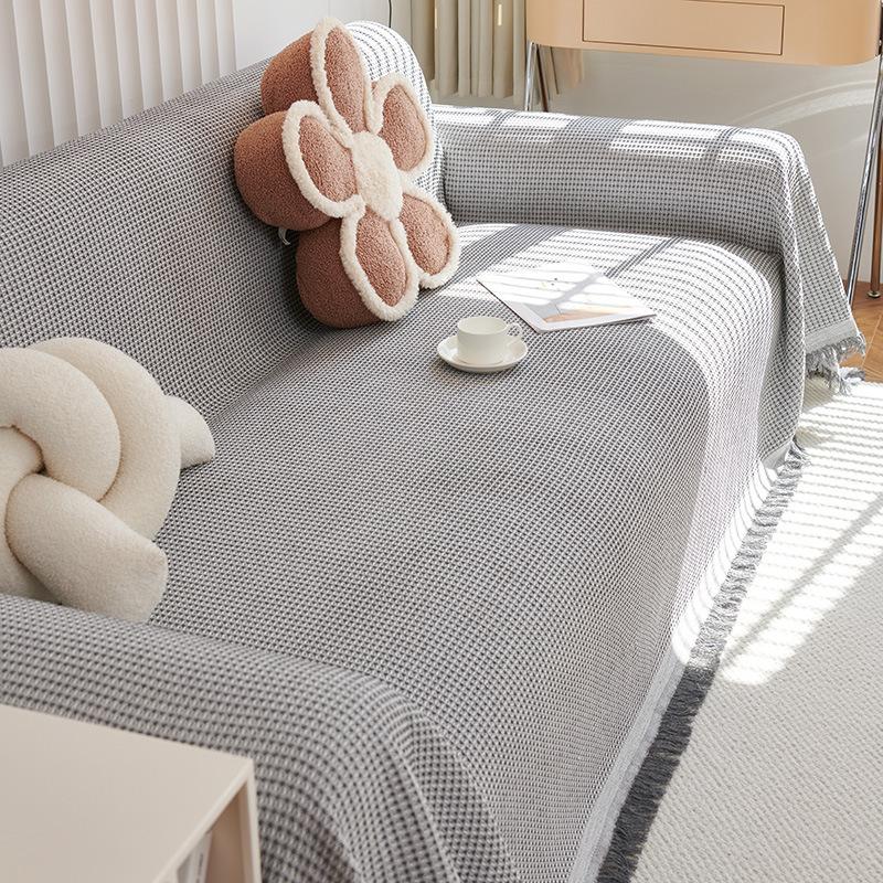 Косой сетчатый чехол для дивана, полотенце, универсальный универсальный четырехсезонный простой современный чехол для дивана, подушка с защитой от царапин