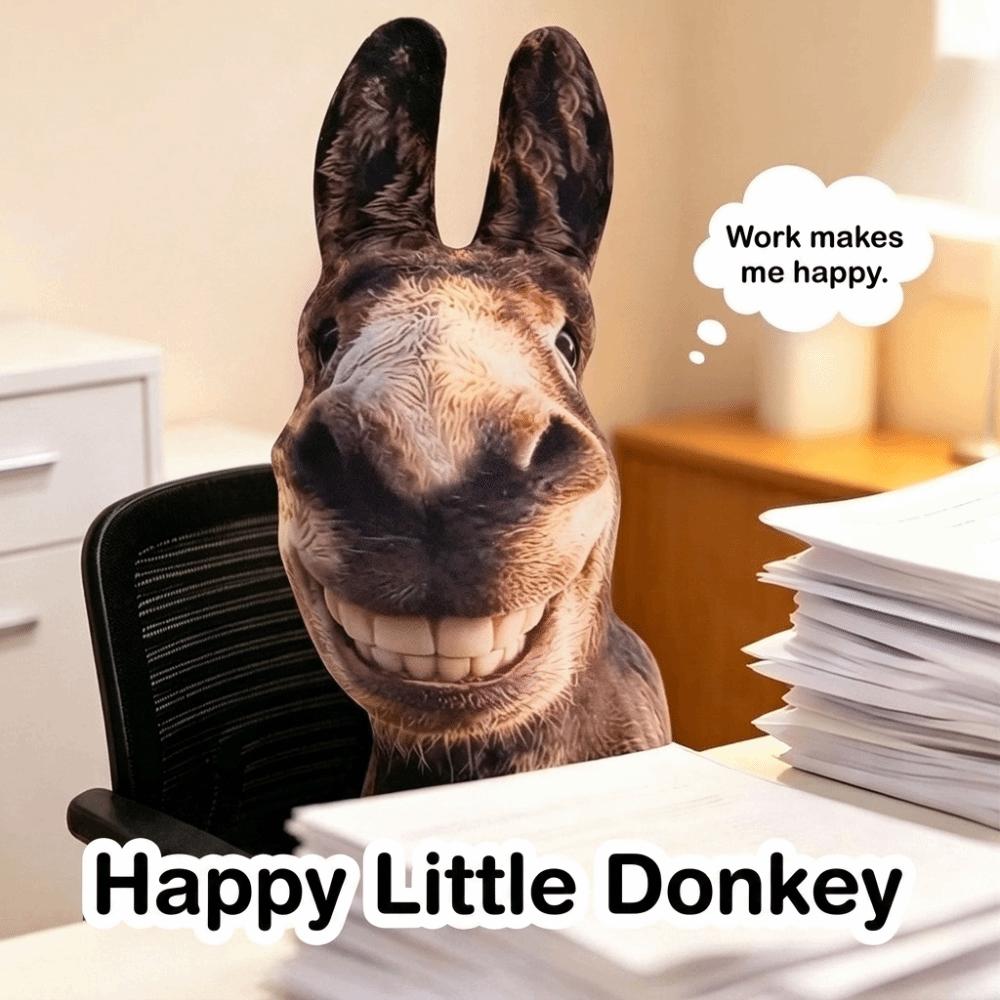 Ugly Cute Plush Toy Upright Ears Stuffed Animal Cute Plush Doll Office Desk