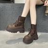 Fashion Women's Ankle Boots  2025 New Thick-soled Casual Boots Women Boots Large-Size Round-Toe Motorcycle Boots Female