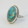 Blue Copper Turquoise Ring, 925 Sterling Silver Handmade Ring, Oval Gemstone Ring, December Birthstone, Promise Ring