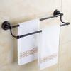 Towel Bars Double Rails Brass Wall Shelves Towel Holder Bath Shelf Towel Hanger Bathroom Accessories Black Towel Rack HJ-1311