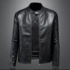 Мужская кожаная куртка с воротником-стойкой, модная, весна/осень 2025 - Молодежная повседневная верхняя одежда