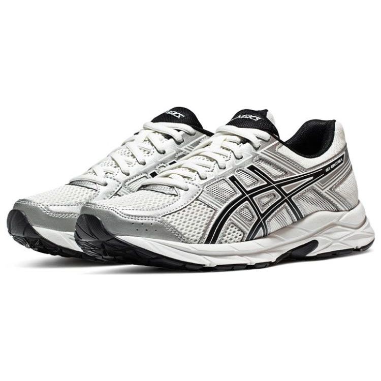 Asics Gel-Contend 4 Двухслойная Удобная Амортизация Износостойкая Дышащая Низкий верх Кроссовки для бега Женские кроссовки Серебристый Черный 1012B732-103