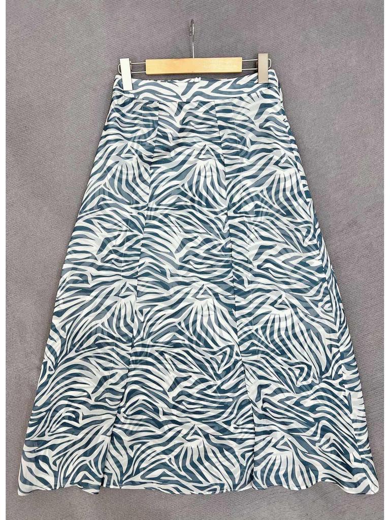 Шелковая юбка BC Retro с принтом зебры, с высокой талией