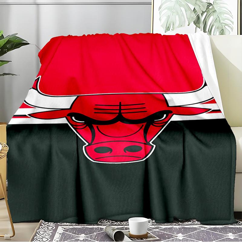 Плед Red Bulls Basketball Фланелевый плед для дивана, для дома, кемпинга, гостиной, офиса, кресла и кровати Мягкий подарок на день рождения