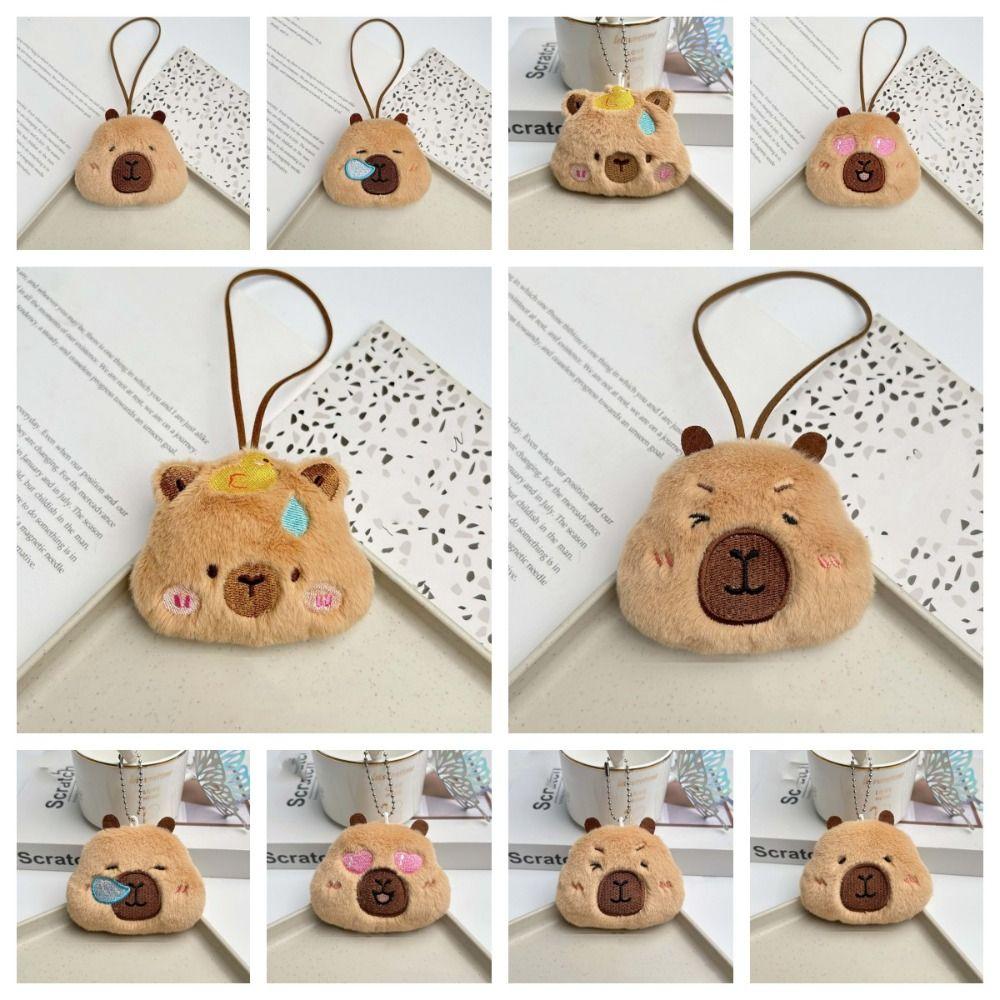 Blinking Capybara Key Ring Beeping Cartoon Animal Pendant Bag Hanging Capybara Plush Keychain  Kids