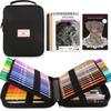 HIFORNY 80 Colored Pencil Set for Adults, 72 Colors, Includes 3 Color Sketchbooks, 0.5mm Mechanical Pencils, and Colorless Blender