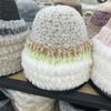 Plush knitted new autumn and winter striped thickened fisherman's hat children's ear protection cold personalized bucket hat tide