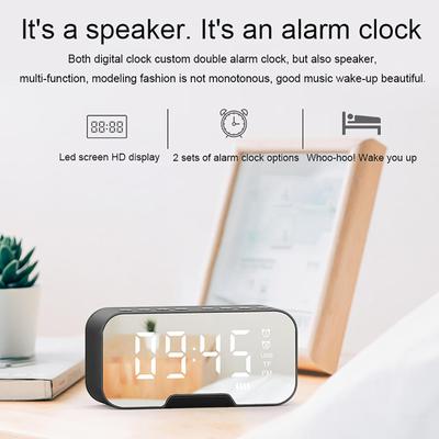 Цифровой будильник FM-радио Беспроводное зеркало Bluetooth со светодиодной подсветкой и портативным динамиком