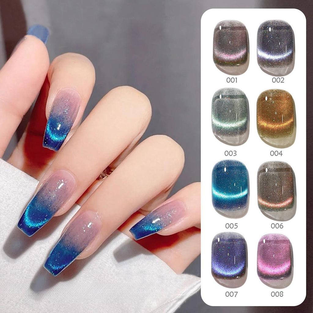 8 мл кошачий глаз магнитный лак для ногтей лазерный магнит синий кристалл УФ-светодиодный лак для ногтей для арт-дизайна маникюра