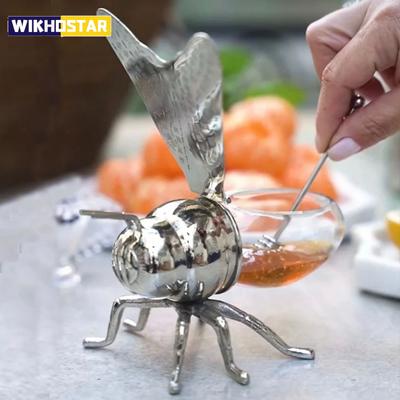 Роскошный горшок для пчелиного меда, банка для хранения меда, декоративный орнамент, банка для пчел, прозрачная банка для приправ, кухонная банка для специй с ложкой