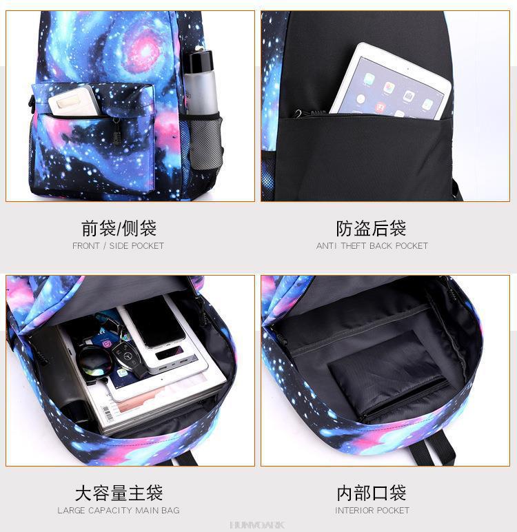 Riman One Piece Backpack 3-Piece Set, Boys And Girls Laptop, Youth Schoolbag, Messenger Bag, Pencil Bag.